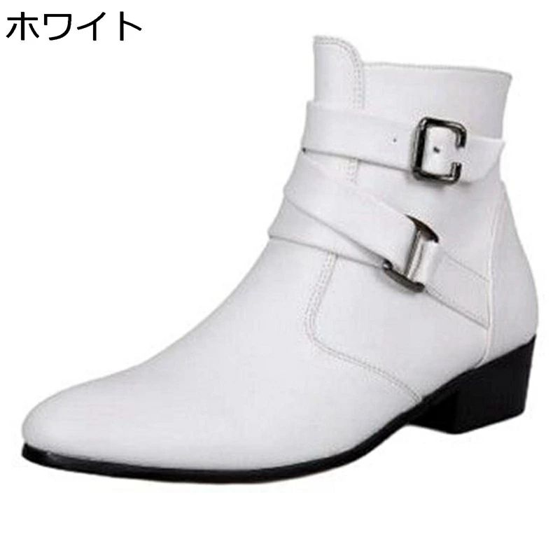 ハイヒール バックル ユニセックス 身長アップ ドレープ くしゅくしゅ 耐磨耗 防滑 メンズ エンジニアブーツ アンクル丈 防水 オシャレ 歩きやすい むれない ハイカット カッコイイ ショートブーツ
