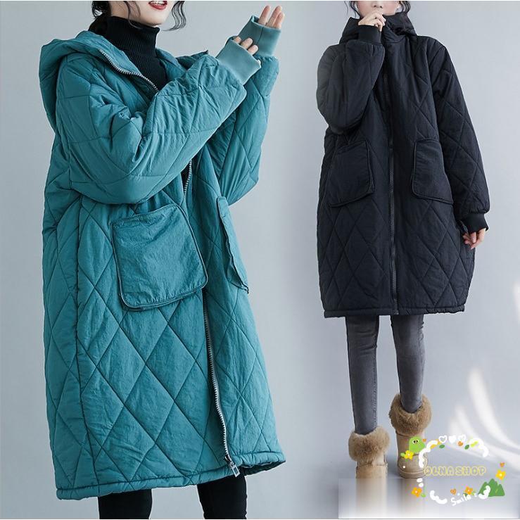 ふんわり ロングコート 中綿 ロング 大きいサイズ 冬 レディース ゆったり ノーカラー 通勤 フード付き アウター キルティングコート 大人