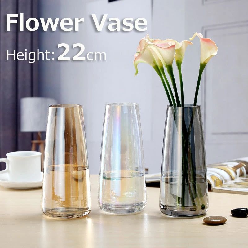 22cm クリスタルクリアガラス花瓶 ホームオフィスの装飾 シンプル 窓辺 結婚式 書斎 おしゃれ 寝室用 アイライズド 玄関 食卓 母の日 花器 一輪挿し 北欧風 モダンガラス花瓶 上品 インテリア バレンタインデー 小さい リビング ギフト 新生活 フラワーベース 生け花 雑貨