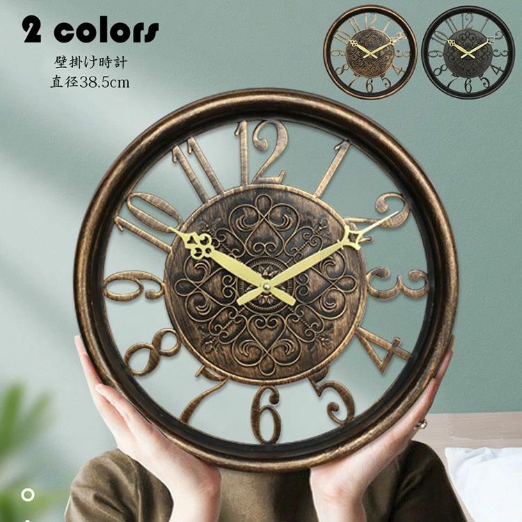 電池式 時計 38.5cm 壁掛け 非電波 壁掛け インテリア 壁掛け時計 掛け時計 北欧 新築 おしゃれ 数字 ..