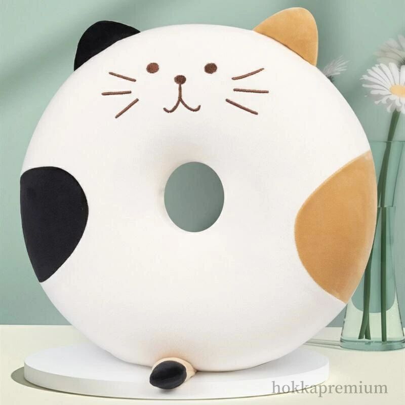【送料無料】送料無料 座布団 クッション 40*40*7cm 低反発 メモリーフォーム かわいい 猫 ドーナツ型 おしゃれ フロアクッション 座ぶとん [2]