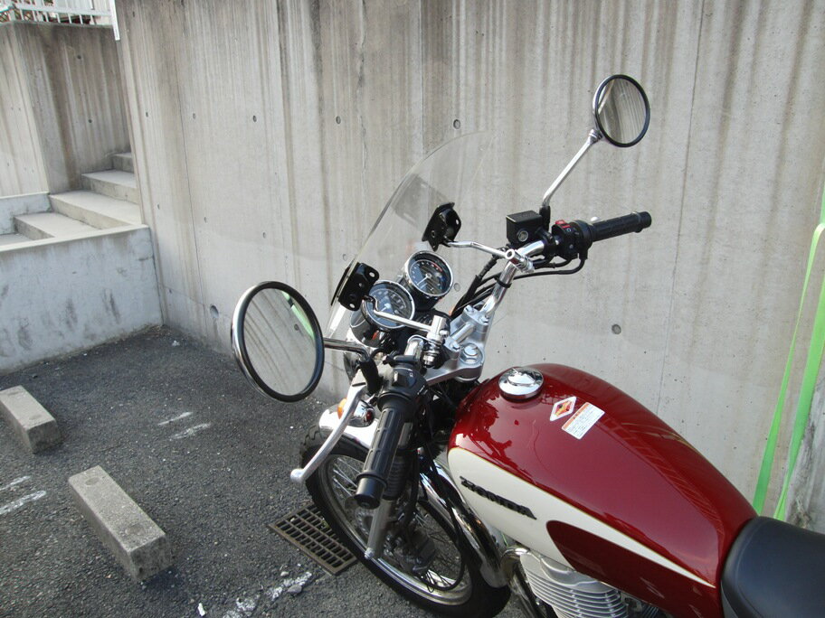 1年保証付 メンテナンスクロス付！ホンダ CB400SS 汎用ウインドスクリーン ws-02クリア スモーク ウインドシールド 風防 シールドスクリーン ウインドプロテクター バイク 3