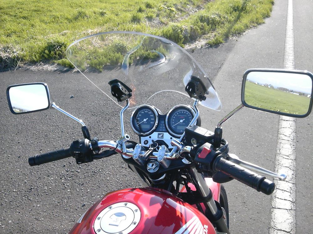 1年保証付 メンテナンスクロス付！CB400SF 汎用大型スクリーン バイザー シールド 風防 クリア スモーク 3