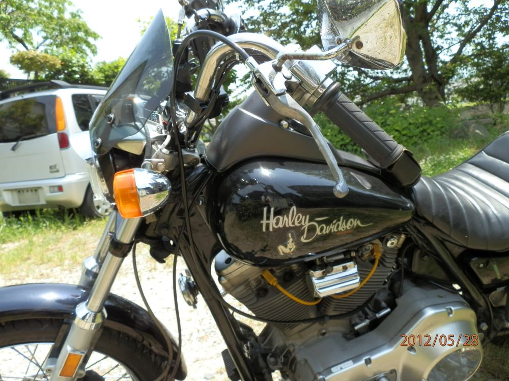 1年保証付 メンテナンスクロス付！HD ハーレー FXR ダイナ [WS-05] 取り付けバンド付汎用ウインドスクリーン ミニカウル 風防 クリア スモーク