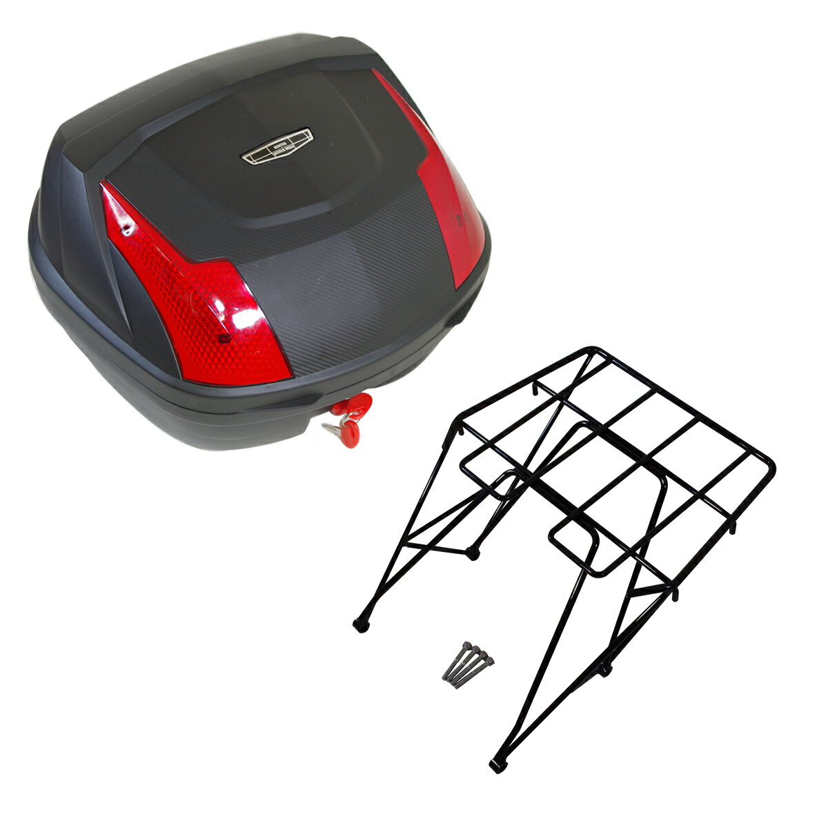1年保証付 スポーツスター用 キャンプツーリングキャリア32Lボックスセット wxl-22-hwb32送料無料 キャリア ボックス インナー付 セット ツーリング バイク 荷台 積載 ブラック 外装 大型 ハーレー ワールドウォーク あす楽