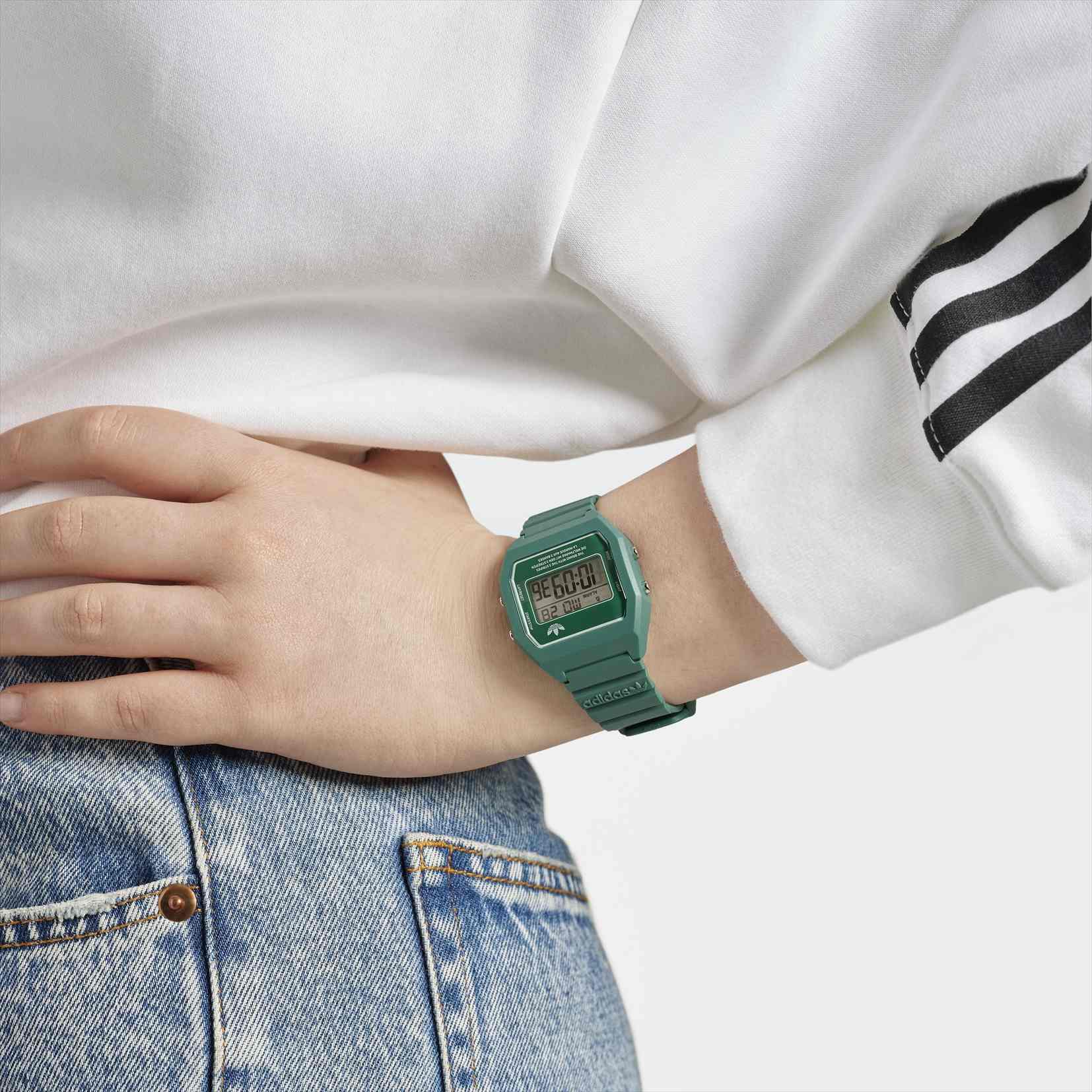 【レビュー特典あり】【正規販売店】アディダス adidas メンズ レディース 腕時計 DIGITAL TWO デジタルツー グリーン AOST23558 クォーツ 時計 5気圧防水