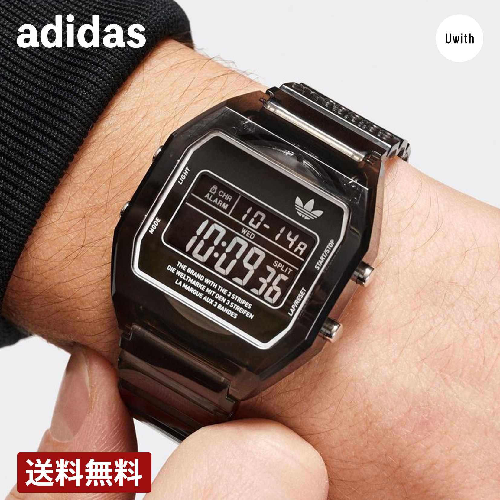 アディダス 腕時計 ＼期間限定P10倍／【公式代理店】《2024年春夏新作》adidas アディダス 腕時計 DIGITAL TWO Crystal クォーツ ブラック / ブラック AOST24064 / AOST24064 デジタル