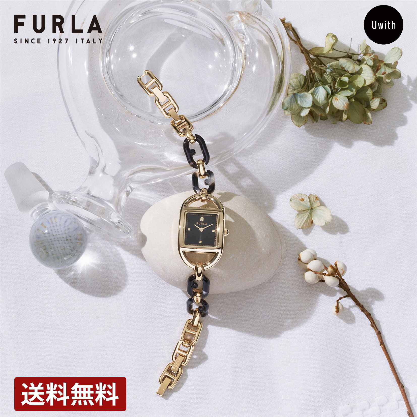 ＼期間限定P10倍／【公式ストア】FURLA フルラ レディース 腕時計 FURLA CHAIN SQUARE クォーツ ブラッ..