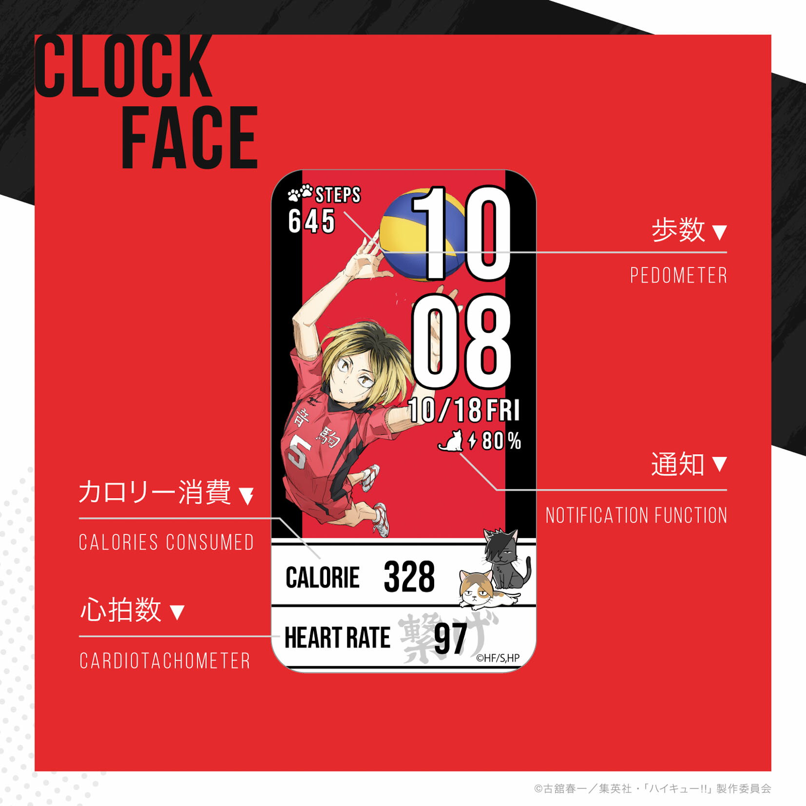 【ブランド直営店】GARRACK ギャラック ハイキュー 音駒高校モデル クォーツ メンズ、レディース レッド HUC-HK-BD10-N - Image 3