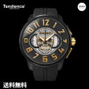 テンデンス ＼期間限定P10倍／【公式ストア】TENDENCE テンデンス 腕時計 ガリバースカル スカル ドクロ ロック パンク ゴシック 2023年新作 黒金 ブラックコーデ TY046028 メンズ 4年保証