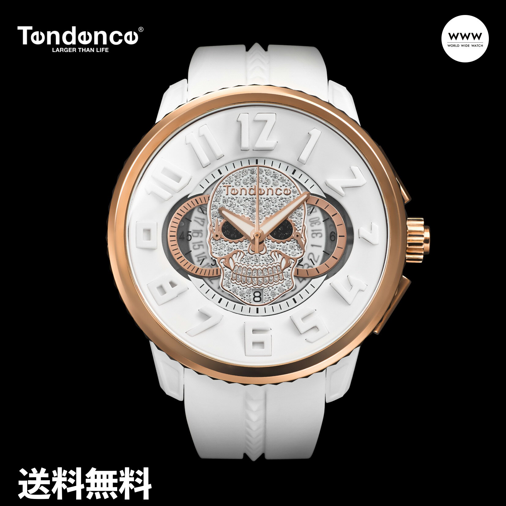 テンデンス 【公式ストア】TENDENCE テンデンス 腕時計 ガリバースカル スカル ドクロ ロック パンク ゴシック モノトーンコーデ ホワイト TY046029 メンズ 4年保証