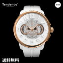 ＼お買い物マラソンP10倍／【公式ストア】TENDENCE テンデンス 腕時計 ガリバースカル スカル ドクロ ロック パンク ゴシック モノトーンコーデ ホワイト TY046029 メンズ 4年保証