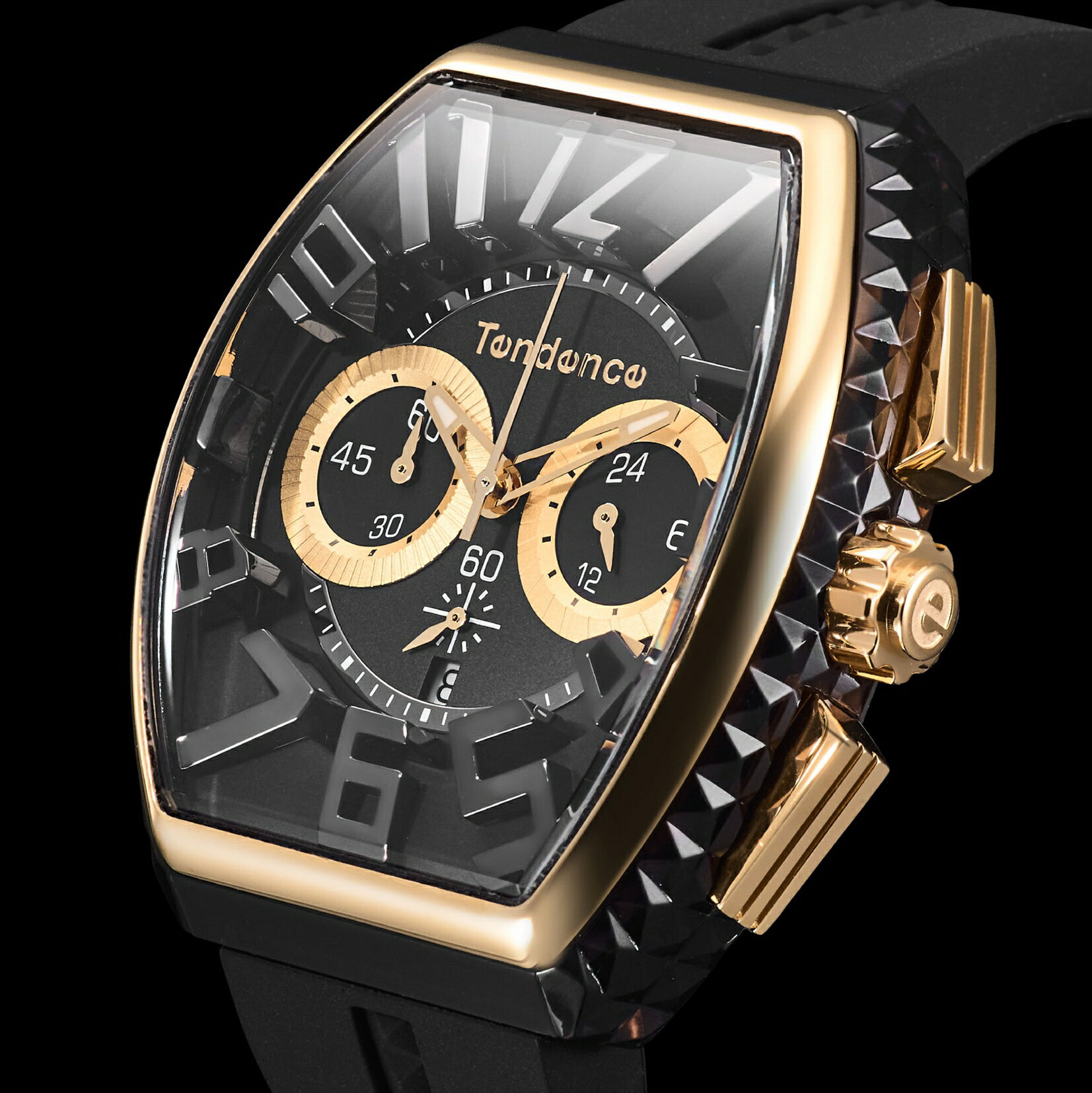 ＼ポイント10倍／【公式ストア】 テンデンス TENDENCE メンズ 腕時計 ピラミッド トノ— TY860005 ブラック クォーツ 時計 ブランド 日常生活防水 シリコン