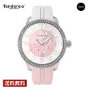 【ポイント10倍】【ブランド直営店】テンデンス TENDENCE レディース 腕時計 クレイジー ミディアム 41mm TY930065 ホワイト×ピンク クォ...