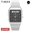 \GW限定P10倍/TIMEX タイメックス Q Timex 1982 アナ-デジ リイシュー クォーツ メンズ、レディース ブラック TW2Y05900 時計...