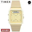 \GW限定P10倍/TIMEX タイメックス Q Timex 1982 アナ-デジ リイシュー クォーツ メンズ、レディース アイボリー TW2Y06000 時...