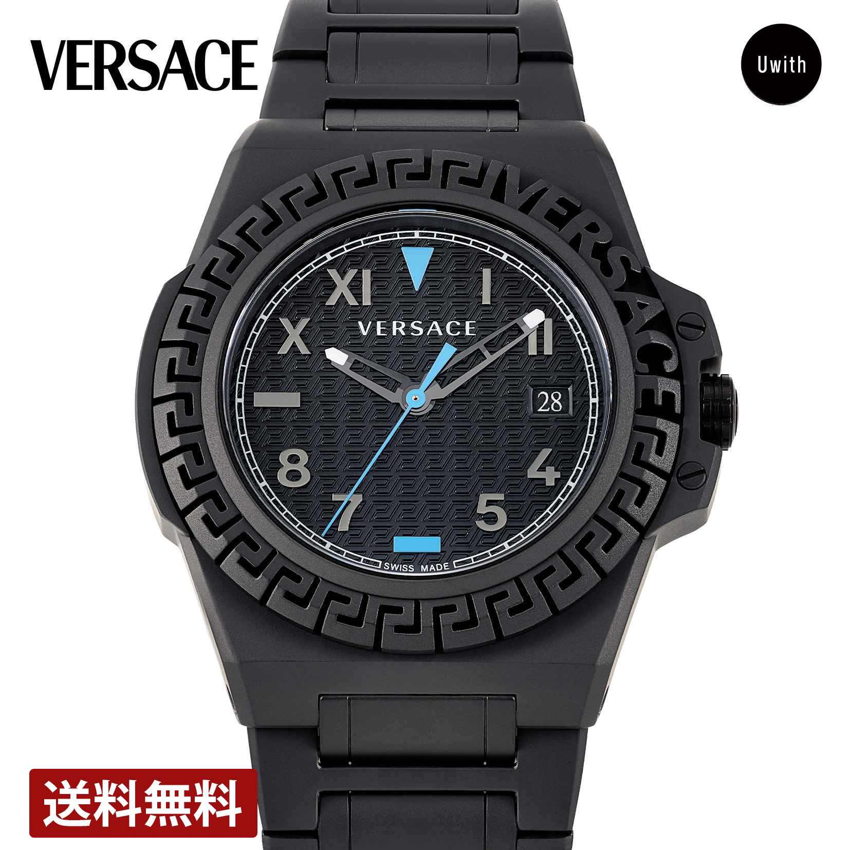 ヴェルサーチェ 腕時計（メンズ） ＼期間限定P10倍／【公式ストア】VERSACE ヴェルサーチェ GRECA REACTION クォーツ メンズ ブラック VE3I00622 腕時計 ブランド メーカー保証2年+延長保証登録＋2年