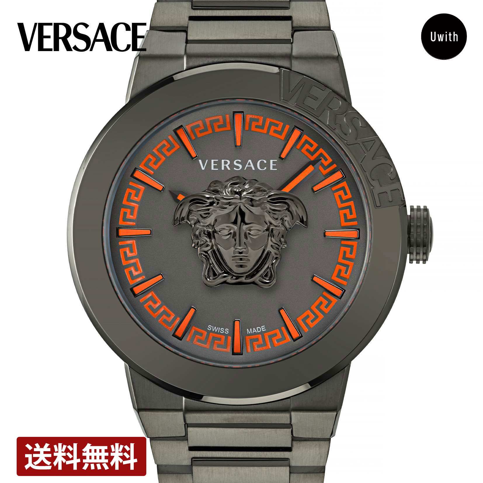 【公式ストア】VERSACE ヴェルサーチェ MEDUSA INFINITE GENT クォーツ メンズ ブラック VE7E00723 腕時計 ブランド メーカー保証2年+延長保証登録＋2年
