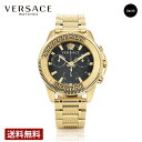 VERSACE ヴェルサーチェ グレカ ロゴ ムーンフェーズ クォーツ メンズ、レディース ブラック VE7G00323 時計 腕時計 ブランド