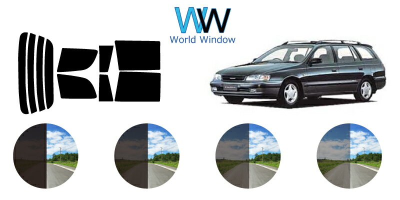 カルディナ T19# カット済みカーフィルム リアセット スモークフィルム 車 窓 日よけ UVカット (99%) カット済み カーフィルム ( カットフィルム リヤセット) 車検対応