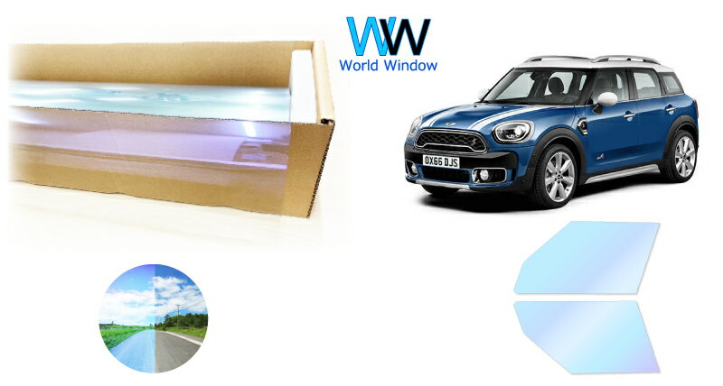 IRピュアゴーストプレミアム91 遮熱フィルム MINI (ミニ) クロスオーバー (F60) カット済みカーフィルム フロントドアセット用 ゴーストフィルム カットフィルム