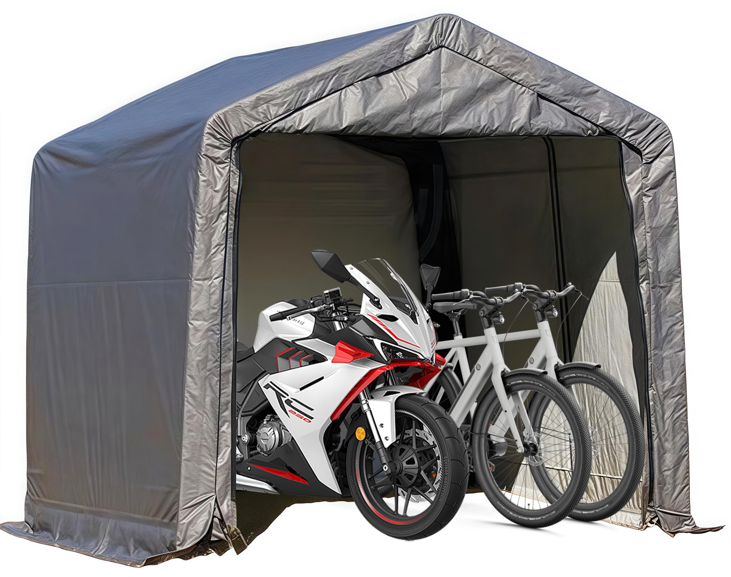 【10％OFF!12月楽天スーパーSALE】4台用 バイクガレージ サイクルハウス サイクルポート 自転車テント ..