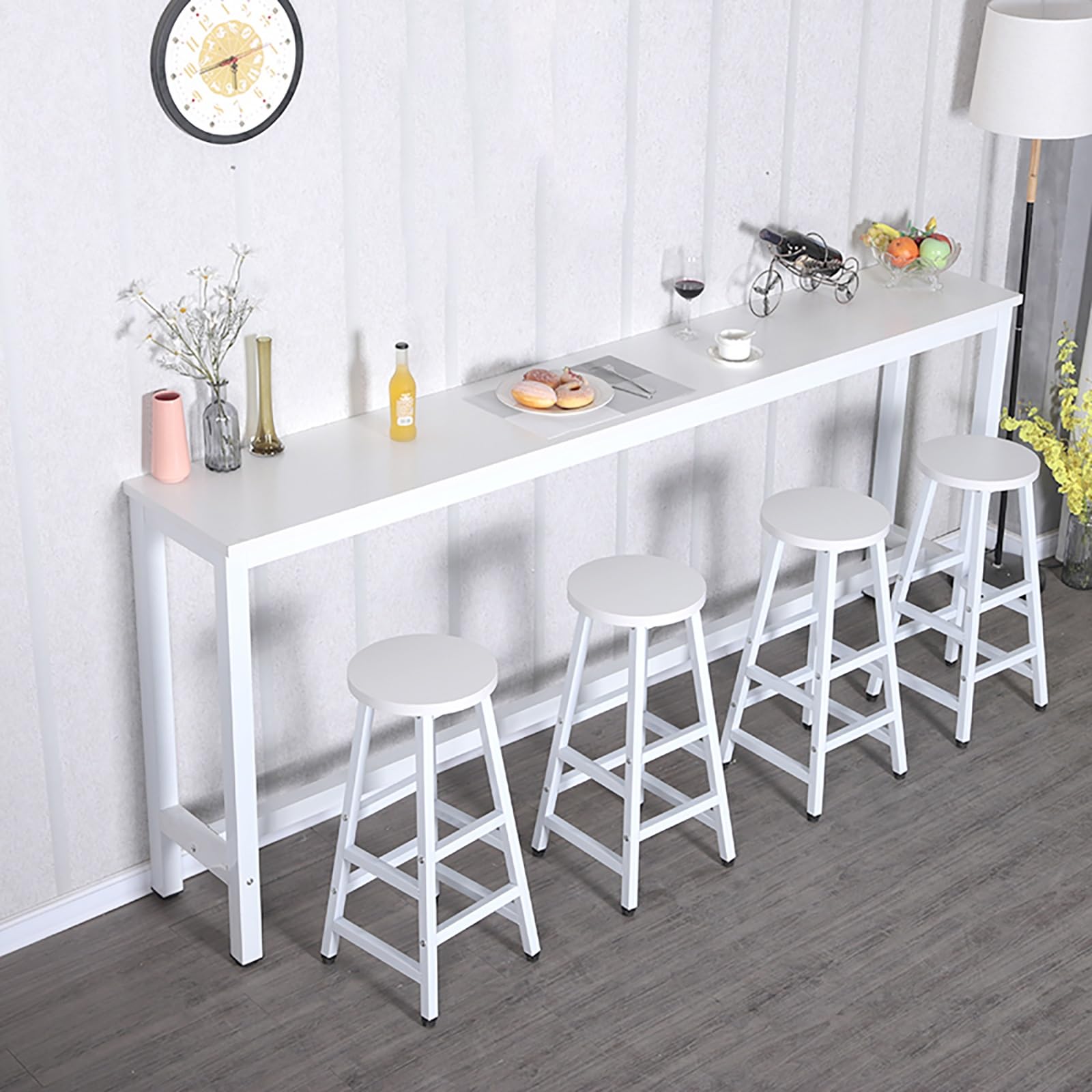 無垢材製バーセット、パブハイトテーブル、狭いスペースに最適な長方形バーハイトキッチンセット、ブレックファーストバー、リビングルームに最適なインダストリアルダイニ...