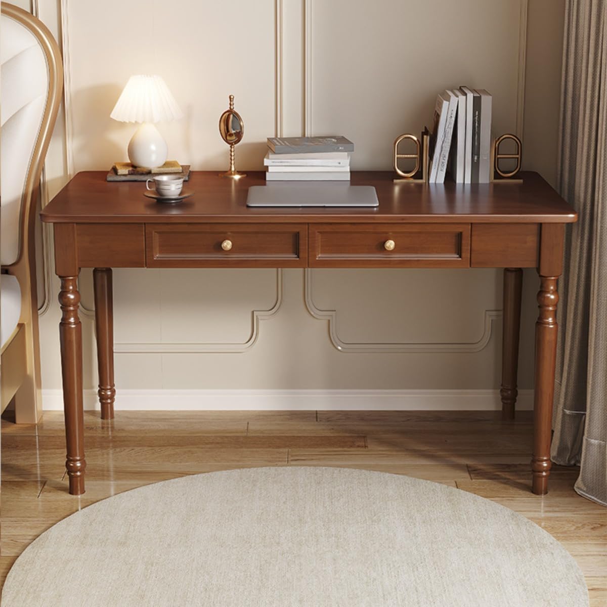 【特定商品！時間限定！ポイント4倍】アンティーク 家具 桌 棚 シェルフ コンソールテーブル 電話台 デスク 引出し付 アンティーク調 80/100/120/140cm パソコンデスク ワークデスク 木製 スリム リビング 花台 家具 サイド おしゃれ 引き出し付き ナイトテーブル 木製