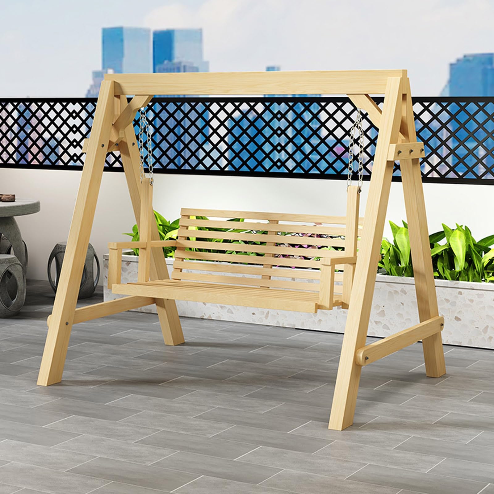 ブランコ 木製 ブランコ 屋外 2人用 スイングベンチ ブランコ 室内 ガーデンブランコ 庭 ガーデニング ..