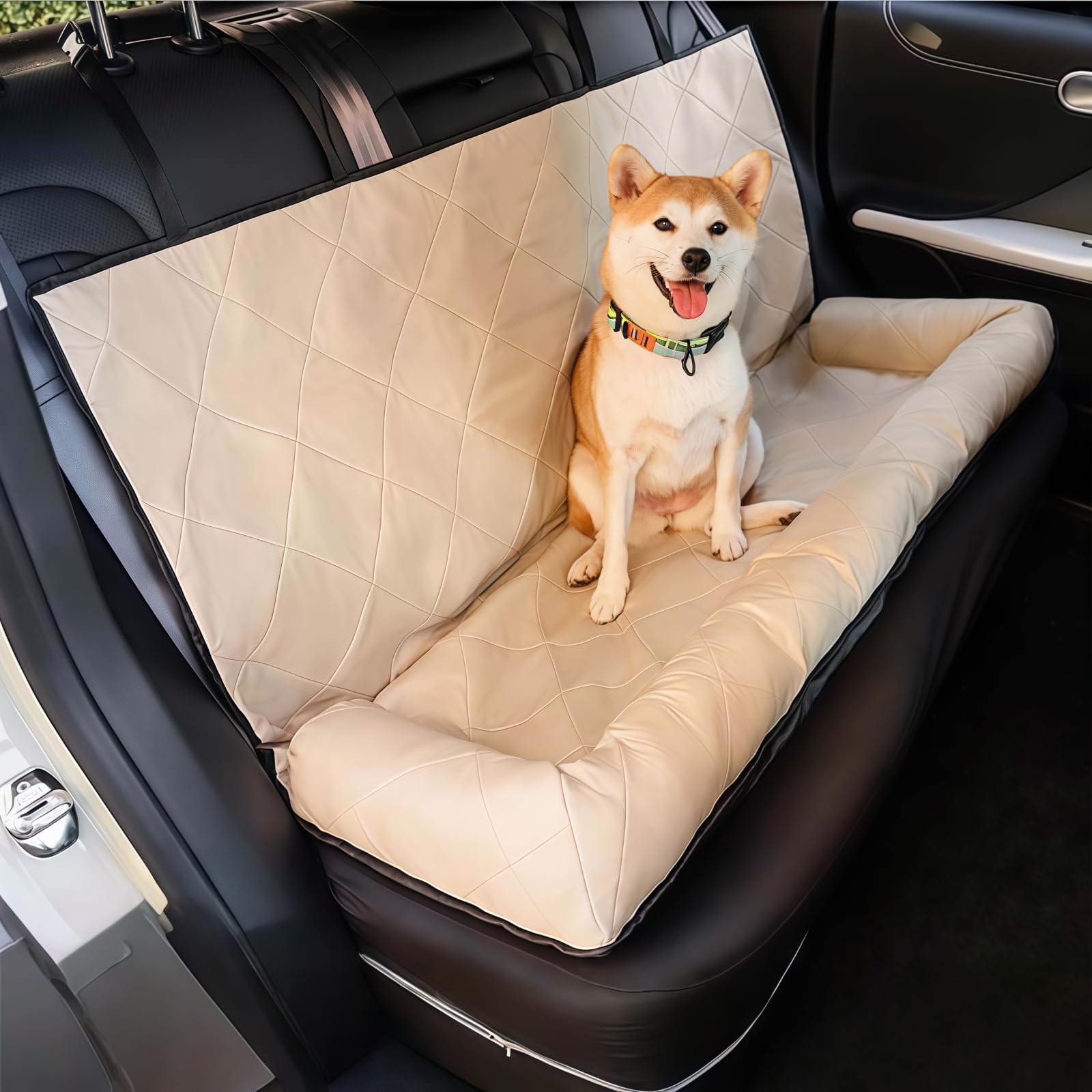 車用犬小屋 車中泊 ペット用カーシートクッション 後部座席用ケンネル 安全快適 洗える お手入れ簡単 ..