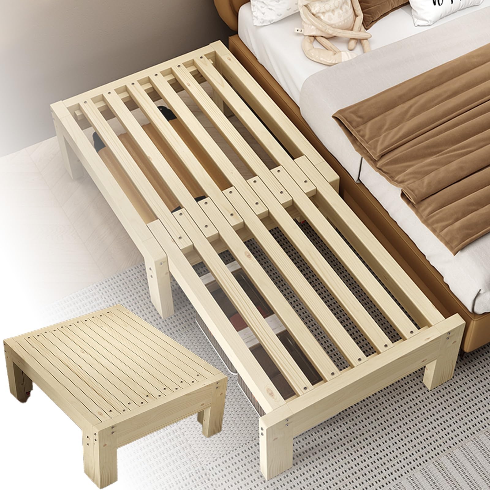 伸長式 すのこベッド ベッドフレーム 伸長式シングルベッド おしゃれ 純粋な松材で作られています 長さ110〜200cm調整可能 安定した構造 通気性に優れ コンパクト 省スペース 来客用 すのこ 一人暮らし 子供部屋