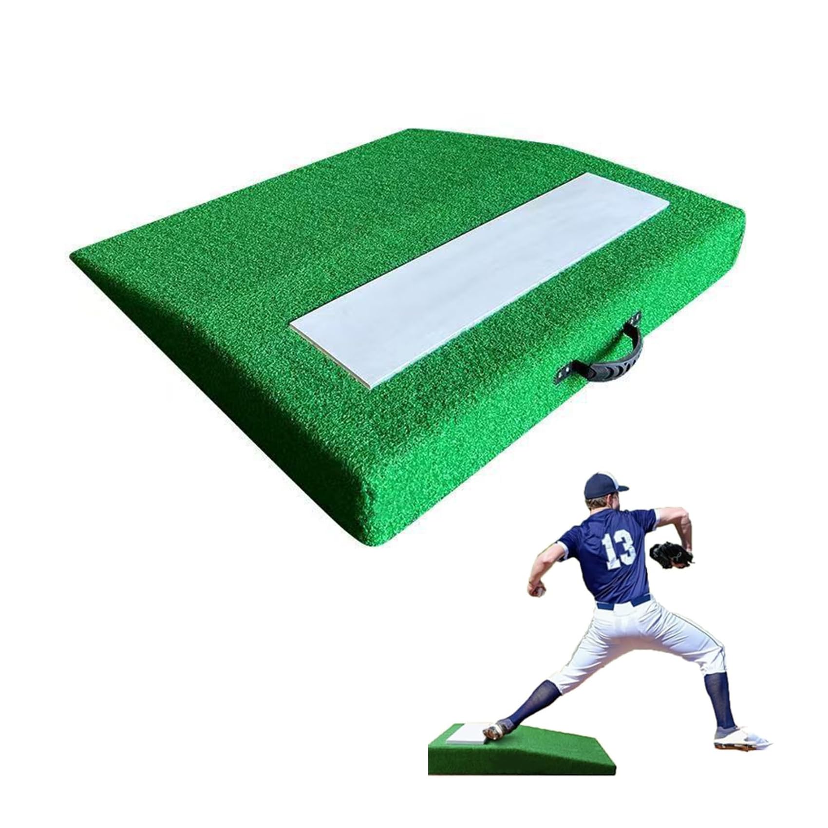野球ピッチャーマウンド ポータブルピッチングマウンド 投手マウント 無垢材構造 人工芝シルク 耐久性がある 滑り止め 色褪せ防止 持ち運びやすい 学童 少年 大人用 野球用品 室内 屋外用 投球練習用