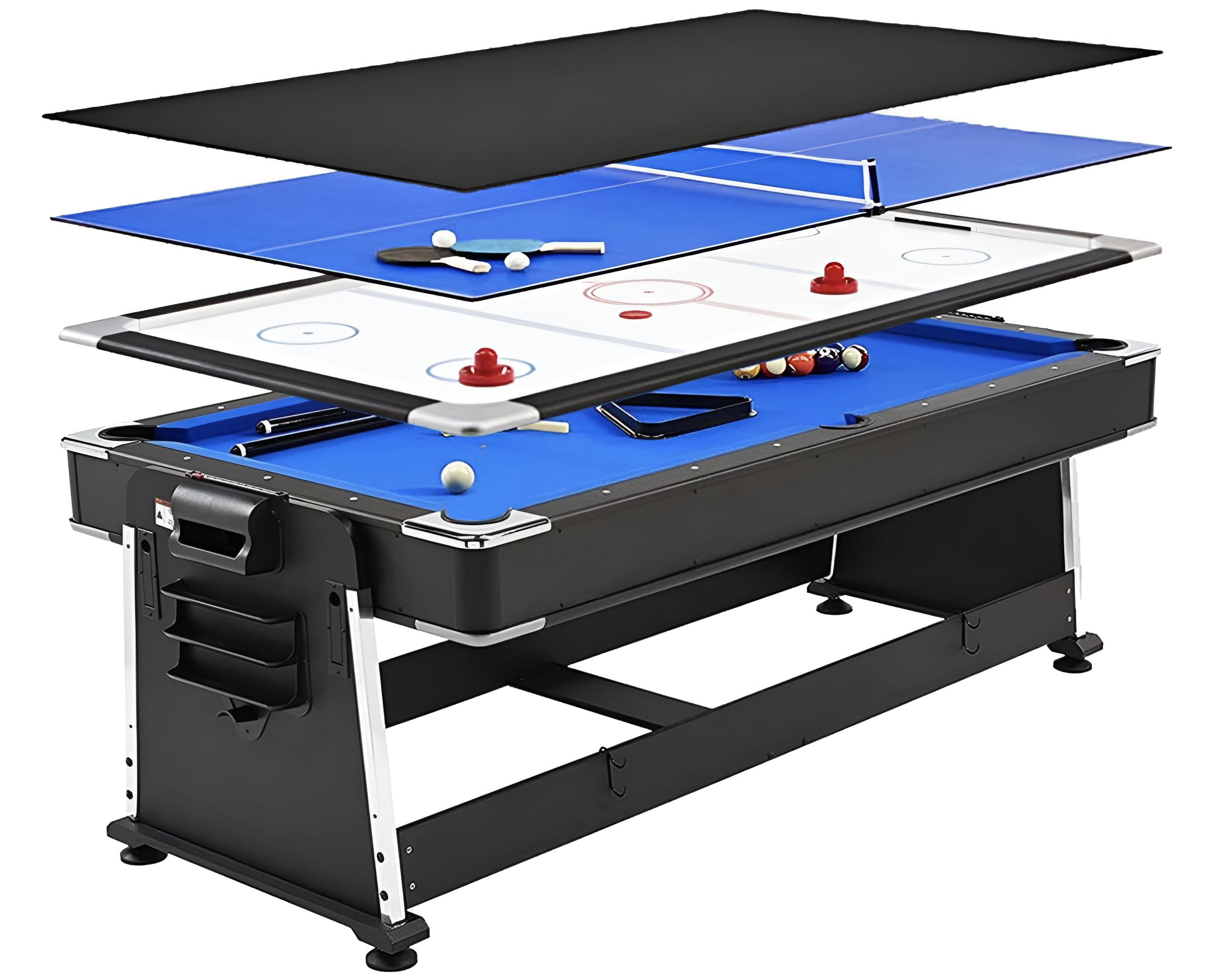多機能テーブル ビリヤードから卓球 簡単切り替え 回転式 エアホッケーに瞬時に変更 収納スペース完備でスッキリ リビングやマンションに最適