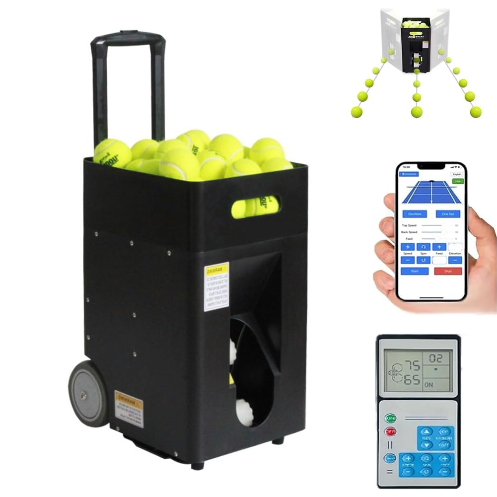 プロテニスボールマシン 自動テニスボールランチャー テニストスマシン リモコンとアプリ付き トップス..