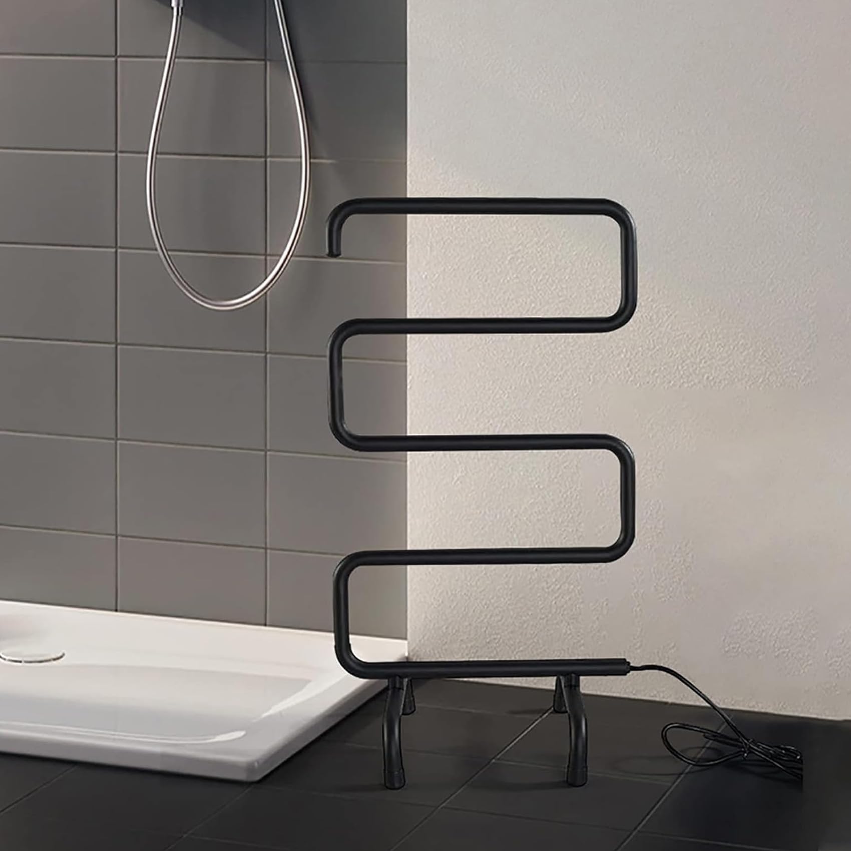 電気タオルウォーマ 乾燥ラック 急速加熱 低電力 IPX4防水 タオルウォーマー ステンレス鋼 S型 自立型 ..