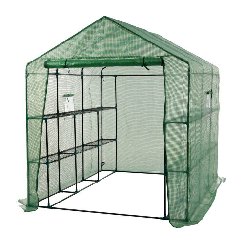 【1-3営業日以内に発送予定】ビニール温室 大型 W183cm×D244cm×H213cm 温室 左右2段 ベランダ 家庭用 ..