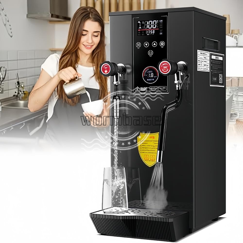 12L業務用多目的ミルク泡立て器、スチームミルク泡立て機全自動沸騰、電気ミルクフォームメーカーエスプレッソコーヒーティーコーヒーショップデザートショップホテルミルク用のLEDディスプレイ