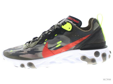 NIKE REACT ELEMENT 87 cj4988-200 medium olive/bright crimson ナイキ リアクト エレメント 未使用品【中古】