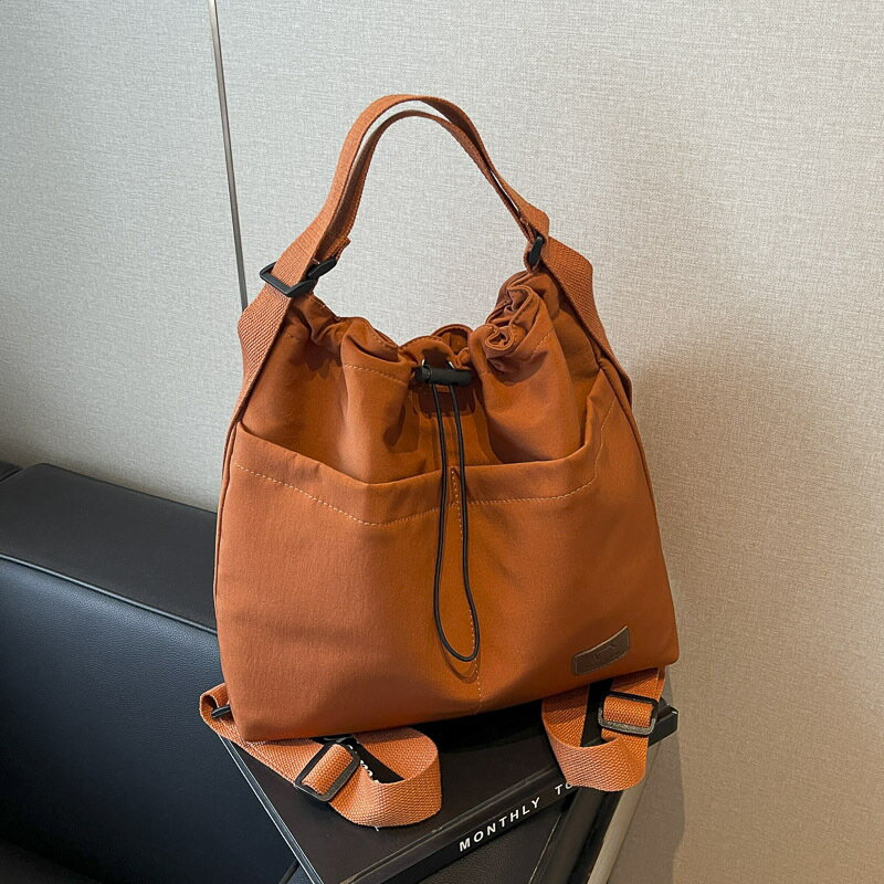 楽天市場】巾着バッグ（カラーオレンジ）（レディースバッグ｜バッグ