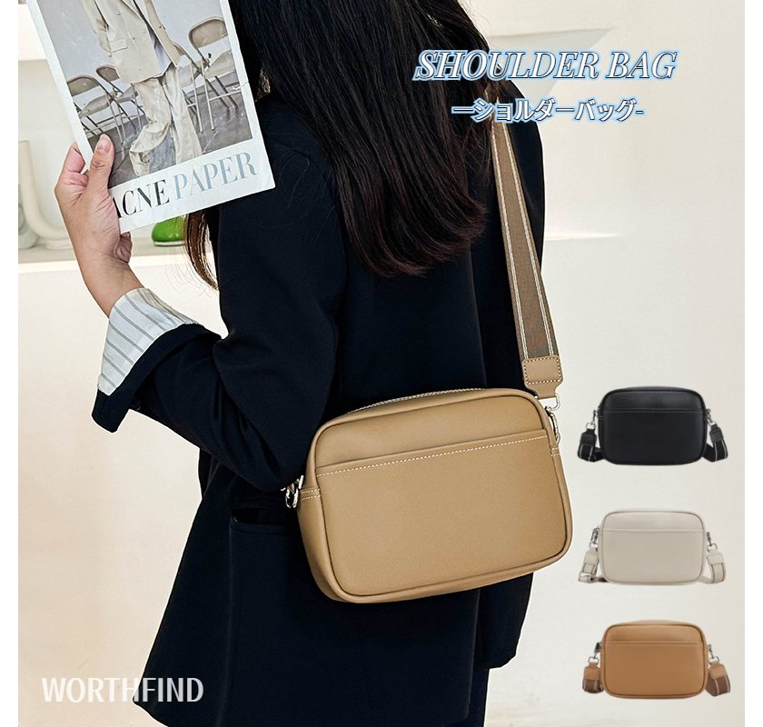 ショルダーバッグ レディース 斜めがけバッグ ポシェット 肩掛け 小さめ コンパクト 多機能 シンプル おしゃれ かわいい ウォレットバッグ 仕分け ポケット たくさん