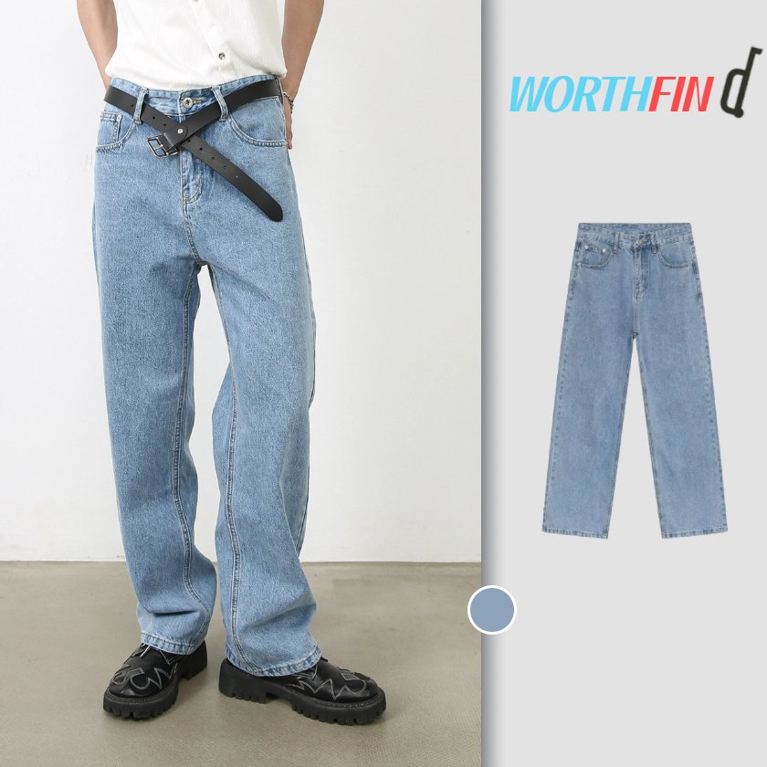 樂天商城 - 超ワイド シルエット デニム ワイドパンツ メンズ ジーンズ 無地 デニム ストレートパンツ ワイドデニムパンツ ポケット ルーズシルエット 大きいサイズ ジーンズ メンズ ジーパン バギーパンツ ゆったり カジュアル シンプル 春 秋 カッコイイ おしゃれ