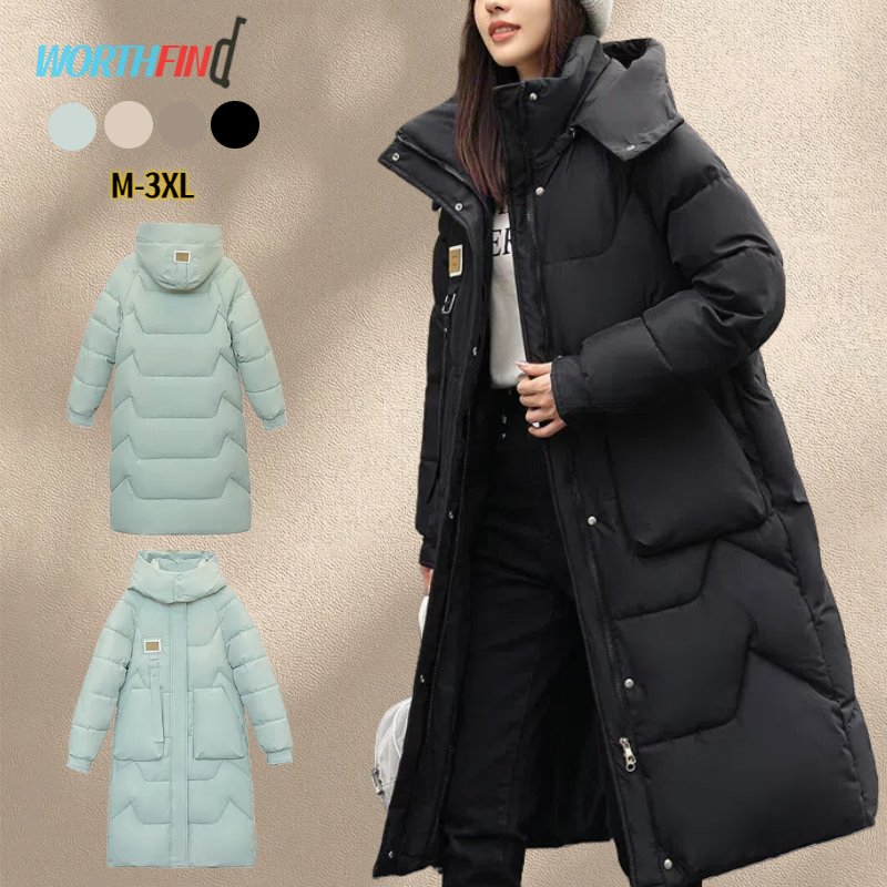 ロングコート レディース 中綿ジャケット ベンチコート フード付き 膝丈 抜け感 中綿コート ダウンジャケット ダウンコート 防寒 防風 厚い 厚手 冬 大きいサイズ アウター ポケット 着痩せ 無地 暖かい 冬服 軽量 防寒 厚手 アウトドア 通勤の商品画像