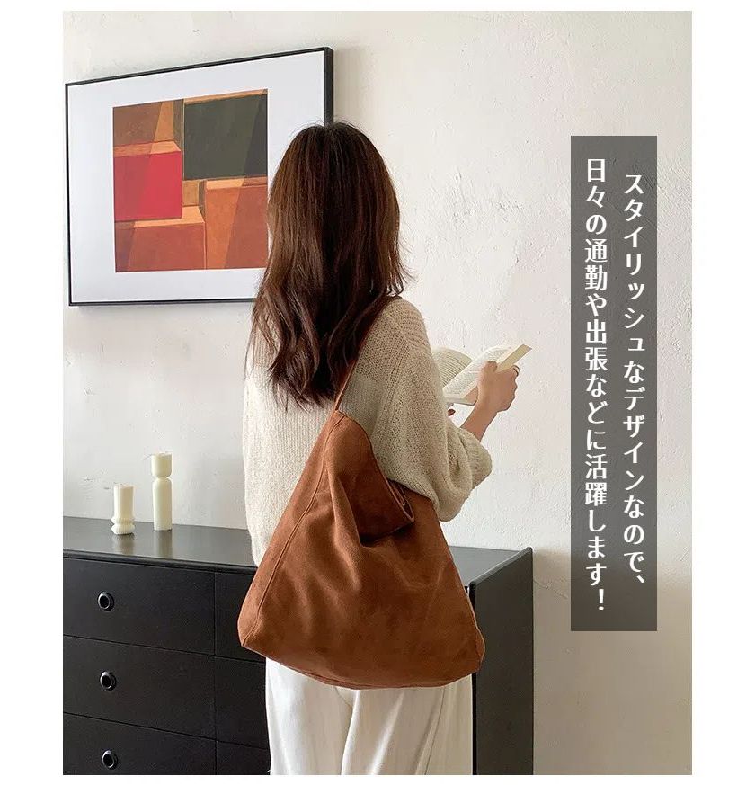 トートバッグ レディース スエード ハンドバッグ 大きめ 軽い 耐久性 大容量 バッグ 手持ち 手提げ レディースバッグ カジュアル 通勤 通学 おしゃれ 誕生日 プレゼント かばん 鞄 レディースバッグ 旅行バッグ worthfind-10007925 WORTHFIND サンプル画像2