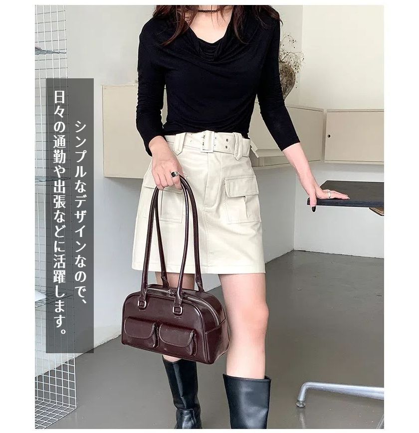 ハンドバッグ レディース トートバッグ 革 レザー 大きめ 軽い 耐久性 大容量 バッグ 手持ち 手提げ レディースバッグ カジュアル 通勤 通学 おしゃれ 誕生日 プレゼント かばん 鞄 レディースバッグ 旅行バッグ worthfind-10007936 WORTHFIND サンプル画像2