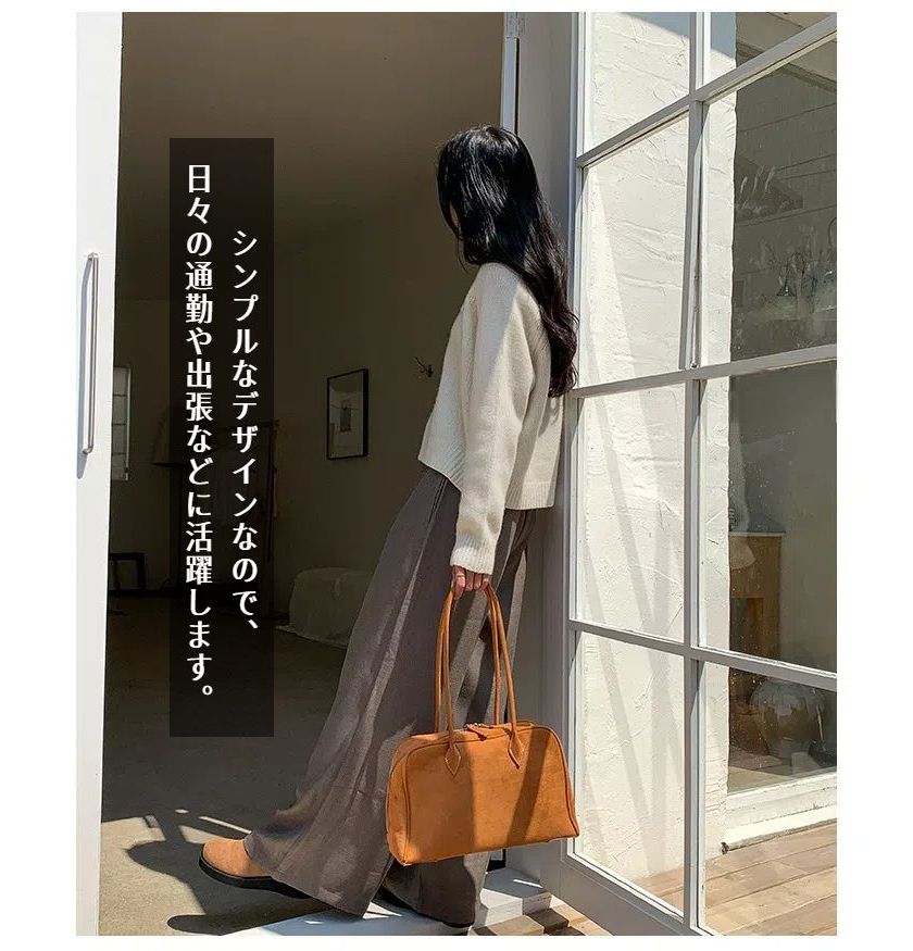 ＼最短当日発送／トートバッグ レディース ハンドバッグ レザー 革 スエード 大きめ 軽い 耐久性 大容量 バッグ 手持ち 手提げ レディースバッグ カジュアル 通勤 通学 おしゃれ 誕生日 プレゼント かばん 鞄 レディースバッグ 旅行バッグ worthfind-10007946 WORTHFIND サンプル画像2