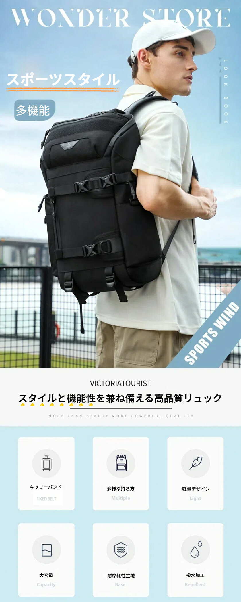 OZUKO ビジネスリュック メンズ バックパック ショルダーバック リュックサック リュックパソコン キャリングバッグ 撥水加工 pc収納 通勤リュック パソコンリュック メンズ 大容量 旅行鞄 多機能 通勤 通学 出張 大容量リュック 男女兼用 worthfind-10008356 WORTHFIND サンプル画像2