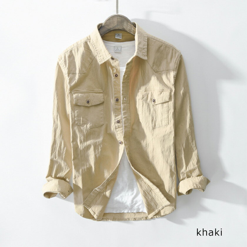 シャツジャケット シャツ ジャケット メンズ 長袖シャツ Gジャン ジージャン 長袖 無地 カジュアルシャツ 開襟シャツ アウター 定番 秋