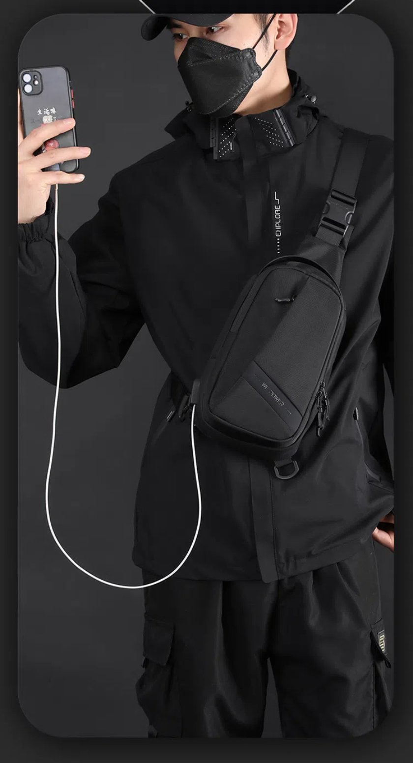 WE POWER ボディバッグ メンズ ショルダーバッグ USB充電 型崩れしない 超軽量 大容量 多機能 2way 斜めがけ 肩掛け 防犯 撥水 おしゃれ かっこいい 丈夫 頑丈 耐久性 軽い カバン お出かけ 通勤 通学 おすすめ