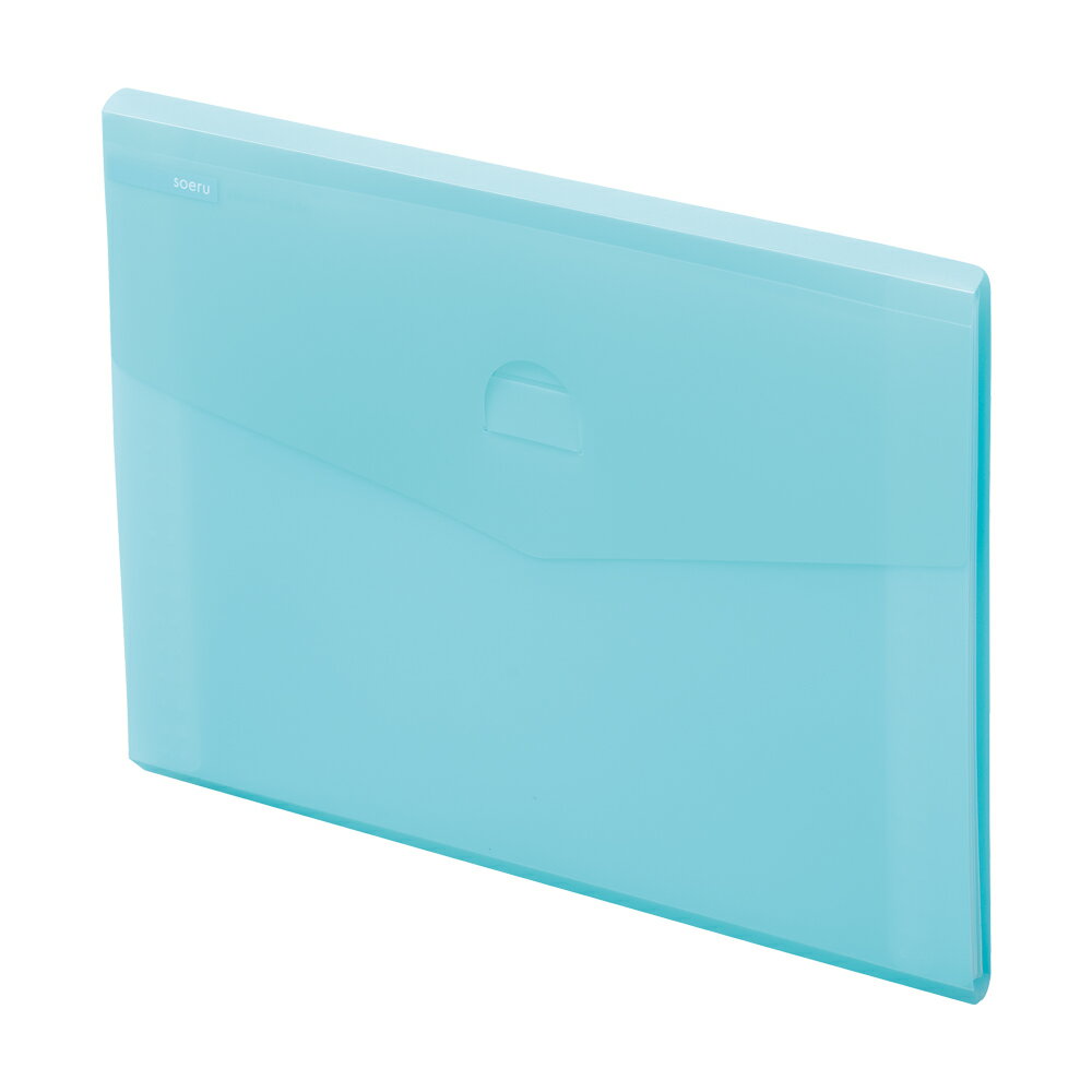 リヒトラブ soeru スリムドキュメントファイル ヨコ型 A4 アイスブルー A-8700-14