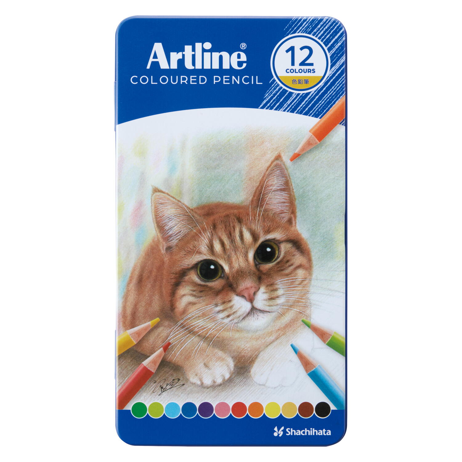 【Artline 色鉛筆シリーズはこちら】 Artline 色鉛筆は、発色の良さが特長の色鉛筆。 色を重ねたり混ぜたりすることで、深みのある表現ができます。 淡色の表現も混色の表現も、鮮やかに楽しめる色鉛筆です。 ＜ワンポイント＞ 色鉛筆を立てると…紙の凹凸が目立ちにくく、細かい表現に 色鉛筆を寝かせると…広い面積を塗れて、柔らかい表現に ■商品サイズ：188×103.5×13.5mm ■重量：161.9g ■芯の太さ：直径3mm ■色鉛筆の軸：丸軸 ■ケース：平缶 ■セット内容：みどり、きみどり、みずいろ、あお、むらさき、ももいろ、あか、だいだいいろ、きいろ、うすだいだい、ちゃいろ、くろ ※色鉛筆単品での販売はしておりません。 ※掲載商品の色は、実物と多少異なる場合がございます。　